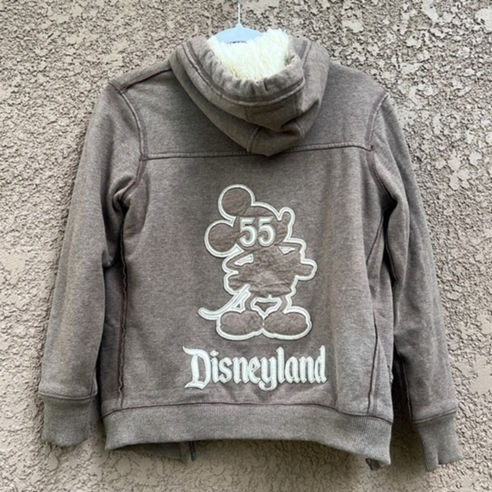 Vintage‎ Y2K Walt Disney World Mickey Mouse Fur Winter Hoodie Womens Size Small